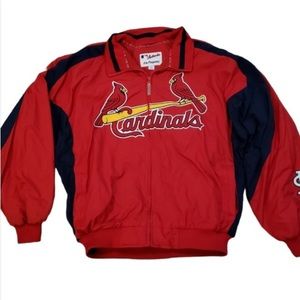 Majestic Cardinals Baseball Mens xxl Fleece Lined Nylon Jacket Full zip Red